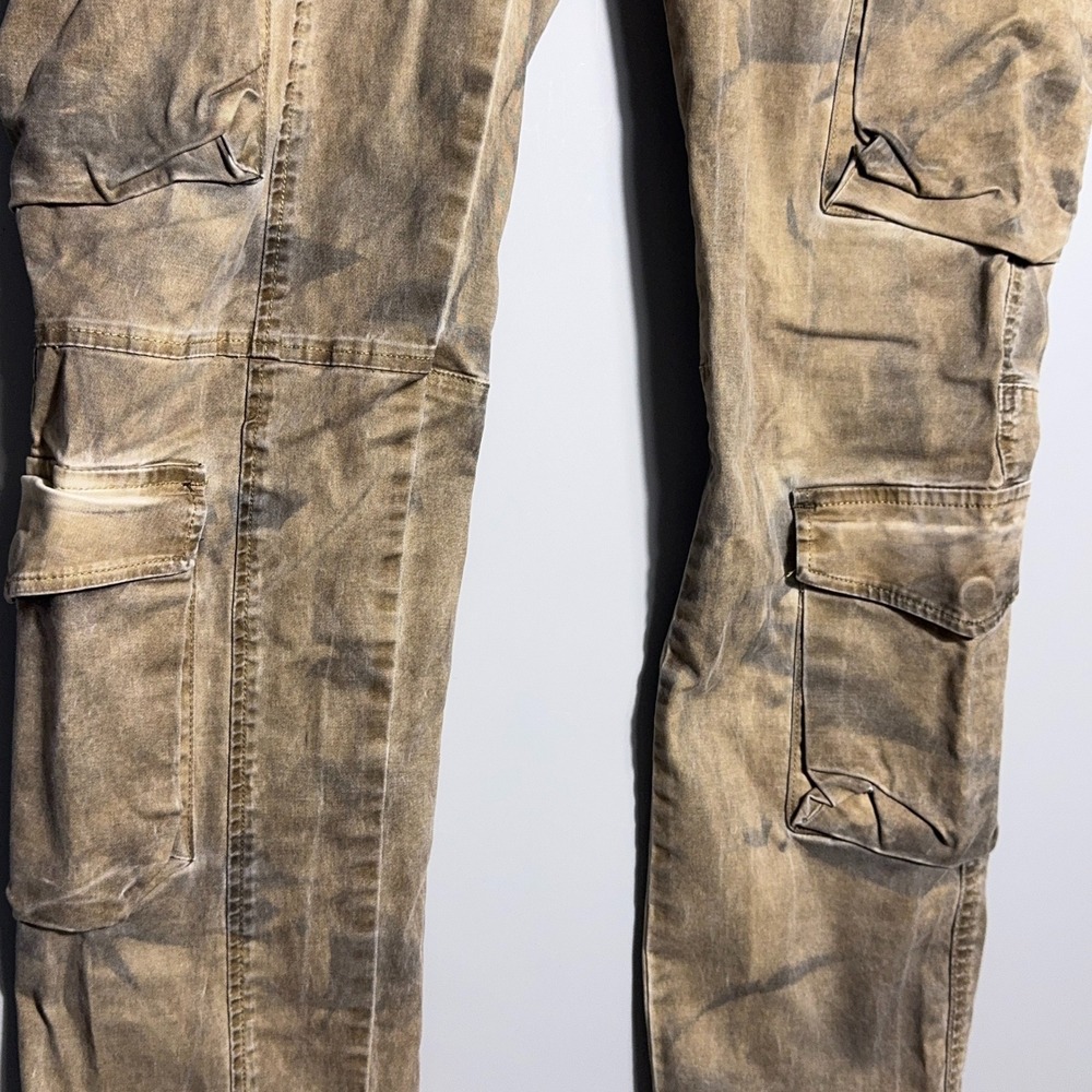 NWT Smoke Rise Easy Slim Fit Cargo Pants Mens Size 36x32 Acid Wash Streetwear - Picture 3 of 10